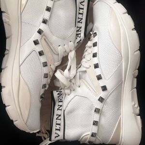 Valentino Garavani White Sneakers with Silver studs